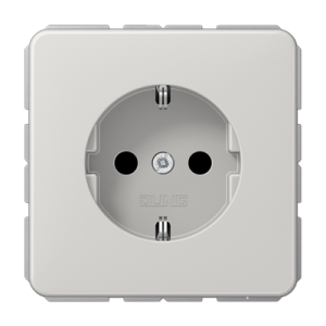 Розетка Jung CD 500, скрытый монтаж, с заземлением, светло-серый, CD1520LG
