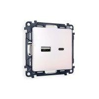 MA211010 Комплект механизма розетки ALFA Жемчуг 2USB AC 20W быстрая зарядка QUANT AP2110, VM177 AMBRELLA VOLT