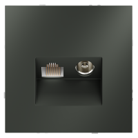 Розетка телевизионная встраиваемая VOLTUM S70 TVRJ45 кат. 6, титан