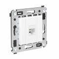 Розетка телефонная 1-м СП Avanti Белое облако RJ12 без шторок механизм DKC 4400613