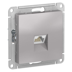 ATLASDESIGN РОЗЕТКА компьютерная RJ45 кат. 5e, механизм, АЛЮМИНИЙ ATN000383