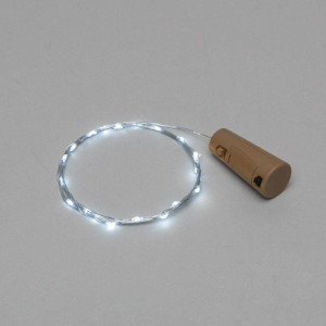 Гирлянда светодиодная Роса 2м 20LED бел. 0.1Вт IP20 с пробкой элементы питания 3хLR44 (в компл.) Neon-Night 302-025