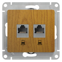 GLOSSA РОЗЕТКА двойная компьютерная RJ45+RJ45 кат. 5e, механизм, ДУБ GSL000585KK