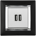 Розетка USB 2-м СП Valena алюм. Leg 770270