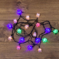 Гирлянда светодиодная Кубики 2.8м 20LED мультиколор 2Вт IP20 с контроллером 8 режимов Neon-Night 303-061