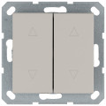 Jasmart Выключатель двухклавишный для штор 10A 250V~ с накладкой, цвет Тауп