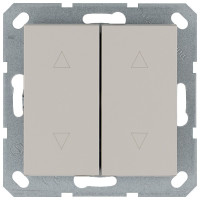 Jasmart Выключатель двухклавишный для штор 10A 250V~ с накладкой, цвет Тауп