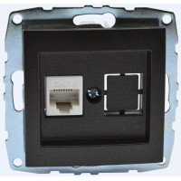 Розетка компьютерная Rj45 Cat6 механизм Mono Electric Despina/ Larissa графит 500-002005-125