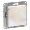 ATLASDESIGN РОЗЕТКА с заземлением со шторками с крышкой, 16А, IP20, механизм, ЖЕМЧУГ ATN000446
