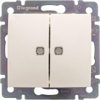 Механизм переключателя проходного 2-кл. СП Legrand Valena 10А IP31 250В с подсветкой 774212
