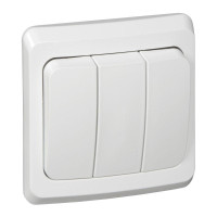 ЭТЮД С/У 3-клавишный ВЫКЛЮЧАТЕЛЬ 10 АХ, БЕЛЫЙ BC10-003B