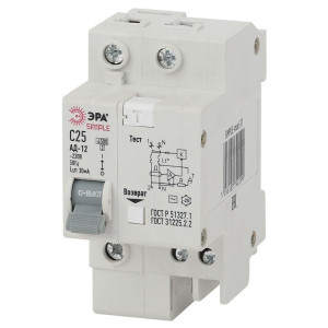Дифференциальный автомат 1P+N 40А 30мА тип AC SIMPLE-mod-33 х-ка ЭРА Б0039291