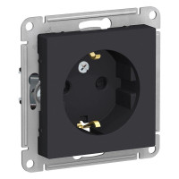 ATLASDESIGN РОЗЕТКА с заземлением со шторками, 16А, механизм, КАРБОН ATN001045
