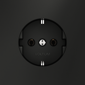 Розетка встраиваемая VOLTUM S70 с заземлением 16А, (черный матовый)