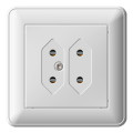 Розетка под две плоские вилки Schneider Electric W59, скрытый монтаж, белый, RS6-253-18