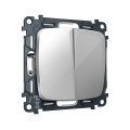MO403030 Комплект механизма 2-клавишного перекрестного выключателя 10A-250V OMEGA Серебро глянец QUANT OP4030, VM125 AMBRELLA VOLT