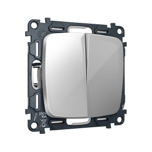 MO403030 Комплект механизма 2-клавишного перекрестного выключателя 10A-250V OMEGA Серебро глянец QUANT OP4030, VM125 AMBRELLA VOLT