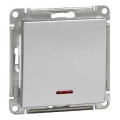 Выключатель одноклавишный Schneider Electric W59 с подсветкой, хром матовый, VS110-153-5-86