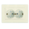 Розетка 2-м СП Афина 16А IP20 с заземл. защ. шторки в сборе сл. кость ivory Universal A0050-I