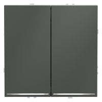 Проходной переключатель встраиваемый VOLTUM S70 двухклавишный с подсветкой 10А, (титан)