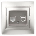 Розетка Plano 1-303-03 информационная RJ45 IP20 алюм. Intro Б0030086