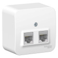 BLANCA О/У РОЗЕТКА двойная компьютерная RJ45, кат.5E, ИЗОЛ.ПЛ., БЕЛЫЙ BLNIA045451