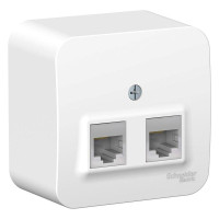 BLANCA О/У РОЗЕТКА двойная компьютерная RJ45, кат.5E, ИЗОЛ.ПЛ., БЕЛЫЙ BLNIA045451