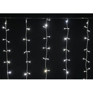 Гирлянда Занавес 1.5х1.5м 160LED тепл. бел. IP20 провод прозр. 230В транзит IEK LGDB201-1-160-L1-T-S-20