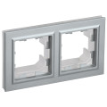 IEK BRITE BASE Алюминий Рамка 2-м IP44 РУ-2-БрА-44