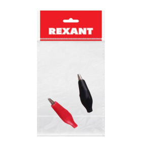 Зажим крокодил 5А 46мм в изоляторе (уп.2шт) Rexant 16-0002-9