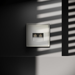 Розетка компьютерная встраиваемая VOLTUM S70 двойная RJ45RJ45 кат.6, шелк