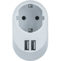 Адаптер 1-м 61 454 NAD-USB01-1E-C-WH + 2хUSB 3.4А с заземл. Navigator 61454