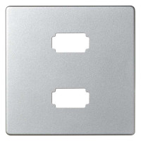 Накладка на розетку 2xUSB Simon SIMON 82, скрытый монтаж, алюминий, 8201090-033