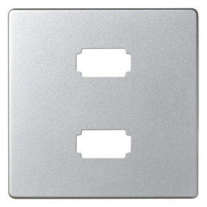 Накладка на розетку 2xUSB Simon SIMON 82, скрытый монтаж, алюминий, 8201090-033