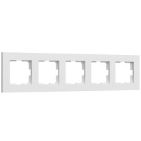 W0052961/ Рамка на 5 постов Slab (белый софт)