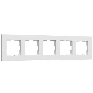 W0052961/ Рамка на 5 постов Slab (белый софт)