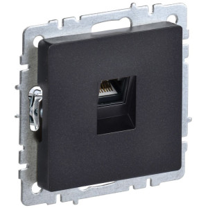 Розетка компьютерная СП RJ45 кат.5E BRITE РК10-БрЧ механизм черн. IEK BR-K10-1-K02