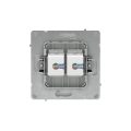 Компьютерная розетка RJ-45 без шторки, кат.5е двойная, KANT, белая магнолия