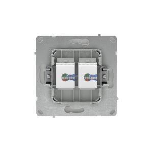 Компьютерная розетка RJ-45 без шторки, кат.5е двойная, KANT, белая магнолия