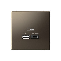 ARTGALLERY USB РОЗЕТКА A + тип-C 45Вт высокоскор.заряд. QC, PD, механизм, МОККО GAL000629