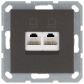 Jasmart Интернет-розетка RJ45 двойная с накладкой, цвет Мокко