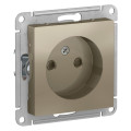 ATLASDESIGN РОЗЕТКА без заземления со шторками, 16А, механизм, ШАМПАНЬ ATN000549