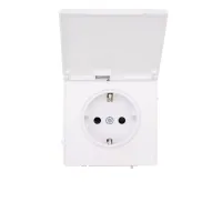 Розетка 1-м СП ESTET 16А IP44 с заземл. с крышкой ПБТ механизм бел. LEZARD 745-0288-123BIPCH