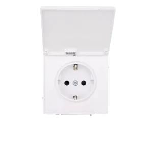 Розетка 1-м СП ESTET 16А IP44 с заземл. с крышкой ПБТ механизм бел. LEZARD 745-0288-123BIPCH
