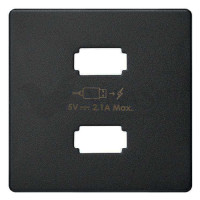 Simon 82 Concept Матовый черный, Накладка для зарядного устройства 2xUSB