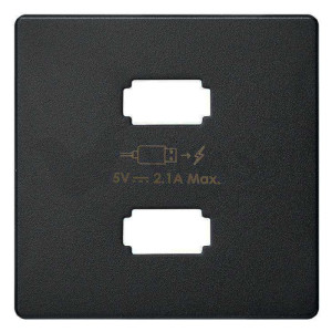 Simon 82 Concept Матовый черный, Накладка для зарядного устройства 2xUSB