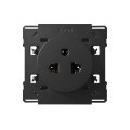 Simon 100 Черный глянец Евро-американская розетка 16A 250В~