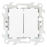 Выключатель 2-кл. 1п 2мод. СП Simon 24 10А IP20 Push&Go механизм бел. Simon 2420398-030