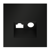 Накладка для розетки TV+RJ45 кат. 6, S70 (черный матовый)