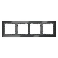 Рамка стеклянная VOLTUM S70 на 4 поста, (графит, стекло)